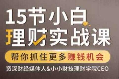 左志坚理财课《15节小白理财实战课》帮你抓住更多赚钱机会-创业网 - 最新网络创业项目与实战营销教程平台 | cye.cc