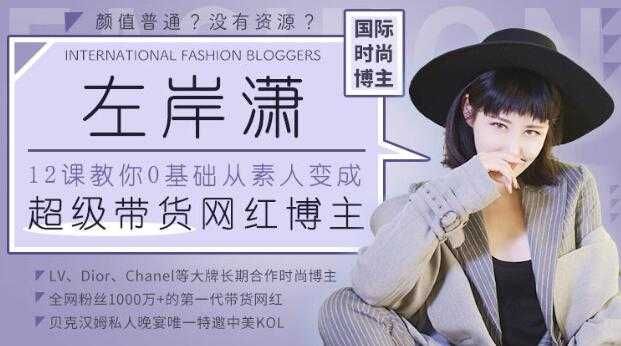 左岸潇 12堂课教你从0变身为《超级带货网红博主》培训视频教程-创业网 - 最新网络创业项目与实战营销教程平台 | cye.cc