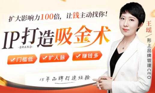 IP打造吸金术，0基础0资源，也能扩大影响力100倍，让钱主动找你！-创业网 - 最新网络创业项目与实战营销教程平台 | cye.cc