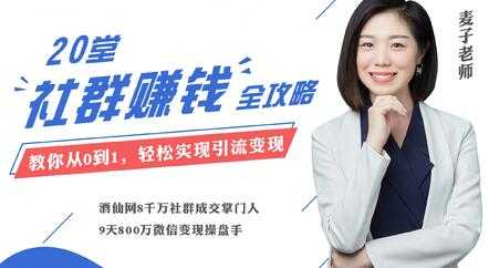 麦子《20堂社群运营赚钱攻略》即学即用的全体系社群掘金大课-创业网 - 最新网络创业项目与实战营销教程平台 | cye.cc