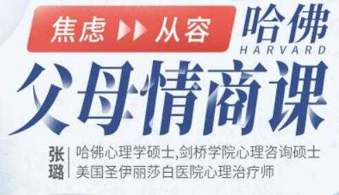 张璐《哈佛 父母情商课》从焦虑到从容，不吼不叫养出好孩子-创业网 - 最新网络创业项目与实战营销教程平台 | cye.cc