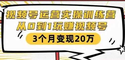 财神大咖会《微信视频号运营实操训练营》从0到1玩赚视频号，3个月变现20万-创业网 - 最新网络创业项目与实战营销教程平台 | cye.cc