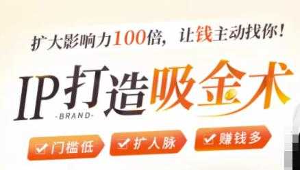 IP打造吸金术：0基础0资源，也能扩大影响力100倍，让钱主动找你！-创业网 - 最新网络创业项目与实战营销教程平台 | cye.cc