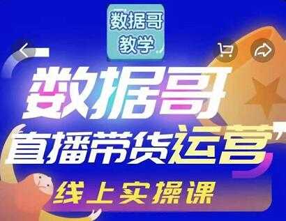 数据哥直播带货运营线上进阶课，让普通人也能靠直播赚钱!-创业网 - 最新网络创业项目与实战营销教程平台 | cye.cc