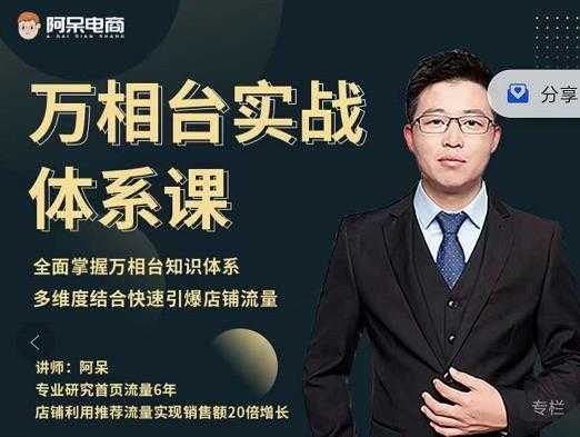 阿呆-万相台实战体系课，帮您全面掌握万相台知识体系-创业网 - 最新网络创业项目与实战营销教程平台 | cye.cc