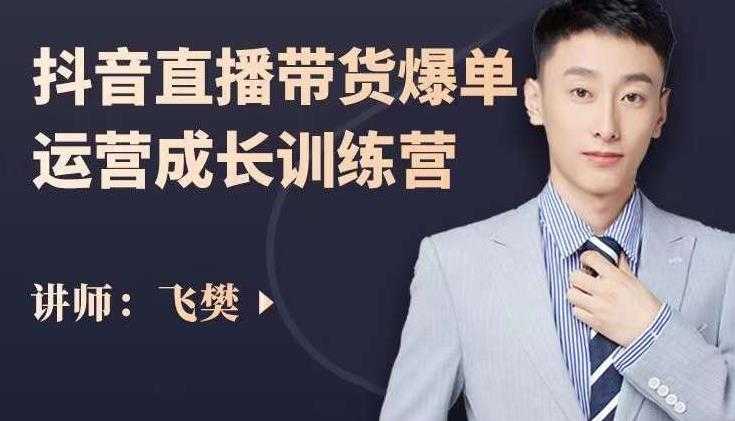 飞樊：抖音直播带货爆单运营成长训练营，手把手教你玩转直播带货-创业网 - 最新网络创业项目与实战营销教程平台 | cye.cc
