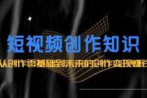 短视频创作知识：从创作零基础到未来的创作变现赚钱-创业网 - 最新网络创业项目与实战营销教程平台 | cye.cc