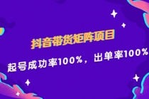 抖音带货矩阵项目，起号成功率100%，出单率100%！-创业网 - 最新网络创业项目与实战营销教程平台 | cye.cc