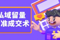 《私域留量精准成交术》让流量变留量，让天下生意人不再缺客户-创业网 - 最新网络创业项目与实战营销教程平台 | cye.cc