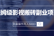 保姆级影视搬砖副业项目 无脑操作月入5000+-创业网 - 最新网络创业项目与实战营销教程平台 | cye.cc