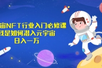 《元宇宙NFT行业入门必修课》我是如何潜入元宇宙日入一万-创业网 - 最新网络创业项目与实战营销教程平台 | cye.cc
