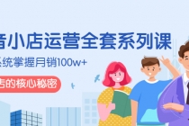抖音小店运营全套系列课，系统掌握月销100w+小店的核心秘密-创业网 - 最新网络创业项目与实战营销教程平台 | cye.cc