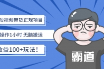 京东短视频带货正规项目：每天操作1小时 无脑搬运 日收益100+玩法！-创业网 - 最新网络创业项目与实战营销教程平台 | cye.cc