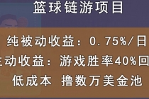 国外区块链篮球游戏项目，前期加入秒回本，被动收益日0.75%，撸数万美金-创业网 - 最新网络创业项目与实战营销教程平台 | cye.cc
