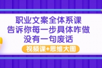 职业文案全体系课：告诉你每一步具体咋做 没有一句废话-创业网 - 最新网络创业项目与实战营销教程平台 | cye.cc