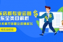 京东店群专业运营：京东全类目解析，最新技术和方法能让店铺起飞，纯实操-创业网 - 最新网络创业项目与实战营销教程平台 | cye.cc