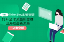 TikTok Shop出海训练营：打开全球流量新思维，出海抢占新流量，一店卖全球-创业网 - 最新网络创业项目与实战营销教程平台 | cye.cc