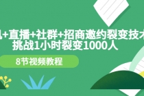手机+直播+社群+招商邀约裂变技术：挑战1小时裂变1000人-创业网 - 最新网络创业项目与实战营销教程平台 | cye.cc