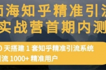 知乎精准引流实战营1-2期，30天搭建1套精准引流系统，引流1000+精准用户-创业网 - 最新网络创业项目与实战营销教程平台 | cye.cc