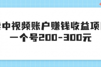 某599元收费培训：卖中视频账户赚钱收益项目 一个号200-300元（13节完整版)-创业网 - 最新网络创业项目与实战营销教程平台 | cye.cc