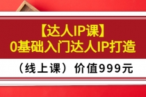 某收费【达人IP课】0基础入门达人IP打造价值999元-创业网 - 最新网络创业项目与实战营销教程平台 | cye.cc