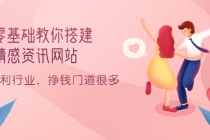 零基础教你搭建情感资讯网站：暴利行业，挣钱门道很多-创业网 - 最新网络创业项目与实战营销教程平台 | cye.cc