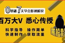 【黑脸课堂】影视解说7天速成法：百万大V 悉心传授，快速制做 获取流量-创业网 - 最新网络创业项目与实战营销教程平台 | cye.cc