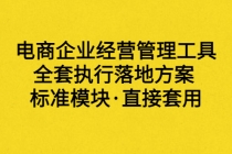 外面卖198·电商企业经营管理工具：全套执行落地方案 标准模块·直接套用-创业网 - 最新网络创业项目与实战营销教程平台 | cye.cc
