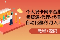 个人发卡网平台搭建，卖资源-代理-代搭建 自动化盈利 月入1W+-创业网 - 最新网络创业项目与实战营销教程平台 | cye.cc