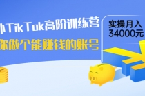 海外TikTok高阶训练营：教你做个能赚钱的账号，实操月入34000元！-创业网 - 最新网络创业项目与实战营销教程平台 | cye.cc