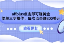 affplus点击即可赚美金，简单三步操作，每次点击赚300美元【视频教程】-创业网 - 最新网络创业项目与实战营销教程平台 | cye.cc