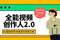 全能视频创作人2.0：短视频拍摄、剪辑、运营导演思维、IP打造，一站式教学-创业网 - 最新网络创业项目与实战营销教程平台 | cye.cc