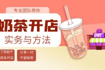 奶茶开店实务与方法：学了就能干，低成本开店-创业网 - 最新网络创业项目与实战营销教程平台 | cye.cc