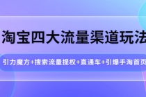 淘宝四大流量渠道玩法：引力魔方+搜索流量提权+直通车+引爆手淘首页-创业网 - 最新网络创业项目与实战营销教程平台 | cye.cc