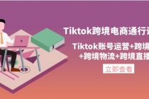 Tiktok跨境电商通行证2.0，Tiktok账号运营+跨境支付+跨境物流+跨境直播等-创业网 - 最新网络创业项目与实战营销教程平台 | cye.cc