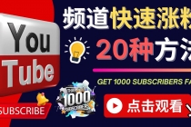 YouTube快速涨粉的20种技巧 油管新频道如何优化 快速把订阅量提升至1000人-创业网 - 最新网络创业项目与实战营销教程平台 | cye.cc