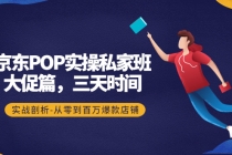 京东POP实操私家班：大促篇，3天时间，实战剖析-从零到百万爆款店铺-创业网 - 最新网络创业项目与实战营销教程平台 | cye.cc