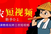 三农短视频从0~1运营课：30节实操课教练玩转三农短视频-创业网 - 最新网络创业项目与实战营销教程平台 | cye.cc