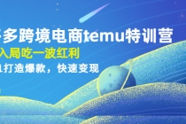拼多多跨境电商temu特训营：先入局吃一波红利，从0到1打造爆款，快速变现-创业网 - 最新网络创业项目与实战营销教程平台 | cye.cc