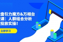 达摩盘引力魔方&万相台投放课：人群组合分析，高效投放实操！-创业网 - 最新网络创业项目与实战营销教程平台 | cye.cc