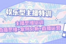 娱乐型主播特训：主播思维培训，直播思维+案例分析+直播运营-创业网 - 最新网络创业项目与实战营销教程平台 | cye.cc