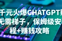 日赚千元火爆ChatGPT账号注册无需ti子，保姆级安装流程+赚钱攻略-创业网 - 最新网络创业项目与实战营销教程平台 | cye.cc