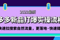 拼多多-新品打爆实操流程：轻松快速拉搜索自然流量，更落地·快速提升!-创业网 - 最新网络创业项目与实战营销教程平台 | cye.cc