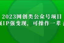 2023网创类公众号月入过万项目，强IP强变现，可操作一辈子-创业网 - 最新网络创业项目与实战营销教程平台 | cye.cc