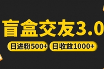 亲测日收益破千 抖音引流丨简单暴力上手简单丨盲盒交友项目-创业网 - 最新网络创业项目与实战营销教程平台 | cye.cc