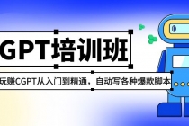 2023最新CGPT培训班：玩赚CGPT从入门到精通 自动写各种爆款脚本(3月23更新)-创业网 - 最新网络创业项目与实战营销教程平台 | cye.cc