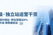 亿级·独立站运营干货：全面提升网站·转化率超过4%，轻松大卖 用数据说话-创业网 - 最新网络创业项目与实战营销教程平台 | cye.cc
