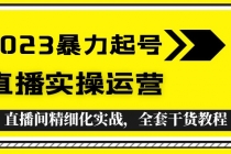 2023暴力起号+直播实操运营，全套直播间精细化实战，全套干货教程！-创业网 - 最新网络创业项目与实战营销教程平台 | cye.cc