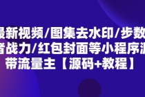 最新视频/图集去水印/步数/王者战力/红包封面等 带流量主(小程序源码+教程)-创业网 - 最新网络创业项目与实战营销教程平台 | cye.cc