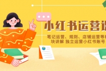 小红书·运营课，笔记运营、规则、店铺运营等模块讲解 独立运营小红书账号-创业网 - 最新网络创业项目与实战营销教程平台 | cye.cc